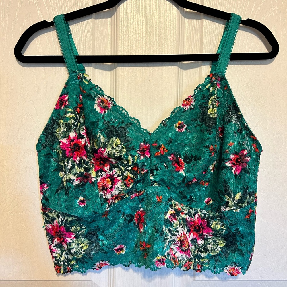 Torrid Curve size 2 new with tags teal green floral lace bralette bra